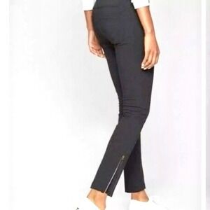 Athleta Black Zip Ankle Pants Size 2‎ Nylon Spandex Stretch Travel Work Athletic